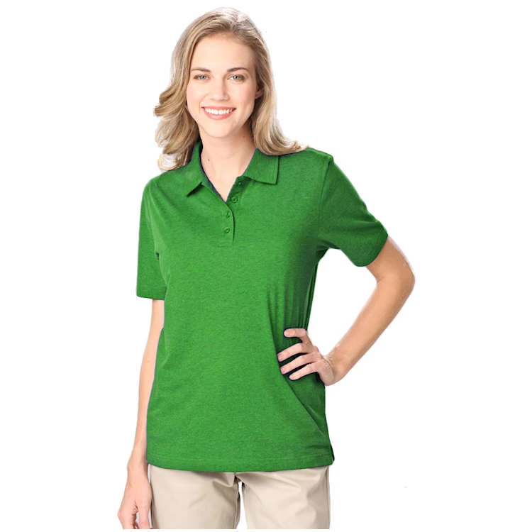 Blue Generation Ladies Heathered Short Sleeve Polo 3 Blue Generation Ladies Heathered Short Sleeve Polo