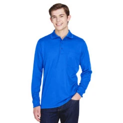 Core 365 Adult Pinnacle Performance Long-Sleeve Piqué Polo With Pocket