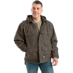 Berne Sanded Contractor Coat Fleece Lined