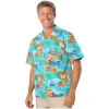 Blue Generation Adult Tropic Print Camp Short Sleeve Shirt 2 Blue Generation Adult Tropic Print Camp Short Sleeve Shirt -All Seasons Uniforms Shop BG3103 1