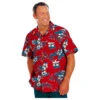 Blue Generation Adult Hibiscus Print Camp Short Sleeve Shirt -All Seasons Uniforms Shop BG3106
