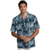 Blue Generation Adult Indigo Breeze Print Camp Short Sleeve Shirt -All Seasons Uniforms Shop BG3109