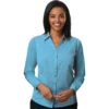 Blue Generation Ladies' Long Sleeve Crossweave Shirt 1 Blue Generation Ladies' Long Sleeve Crossweave Shirt -All Seasons Uniforms Shop BG6215