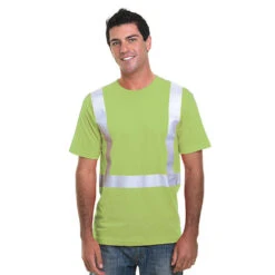Bayside Hi-Vis Performance Crew Tee Solid Striping