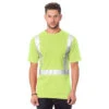 Bayside Hi-Vis 100% 6.1 Oz. Cotton Pocket Crew Tee Solid Striping 1 Bayside Hi-Vis 100% 6.1 Oz. Cotton Pocket Crew Tee Solid Striping -All Seasons Uniforms Shop BY3771