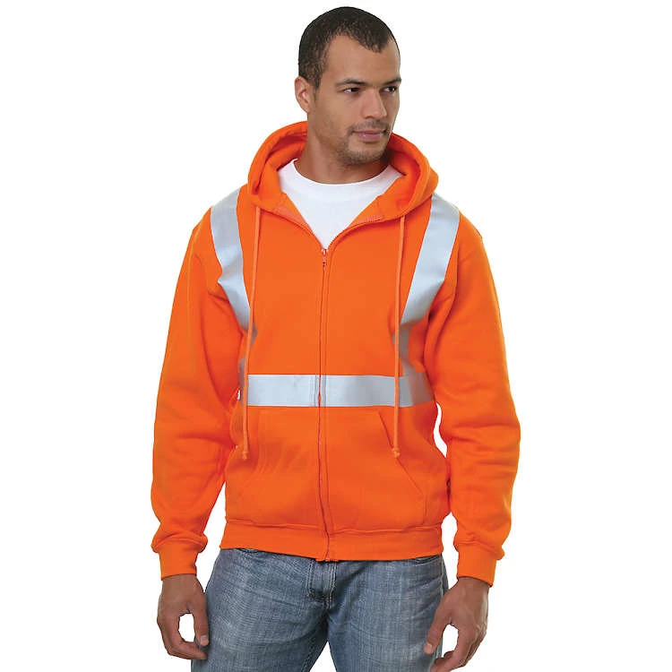 Bayside Hi-Vis Full Zip Hoodie Solid Striping 3 Bayside Hi-Vis Full Zip Hoodie Solid Striping