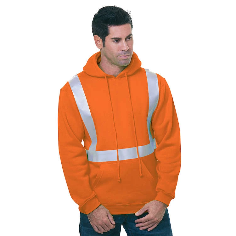 Bayside Hi-Vis Pullover Hoodie Solid Striping 3 Bayside Hi-Vis Pullover Hoodie Solid Striping