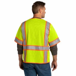 CornerStone® ANSI 107 Class 3 Surveyor Mesh Zippered Two-Tone Short Sleeve Vest -All Seasons Uniforms Shop CSCSV106@2