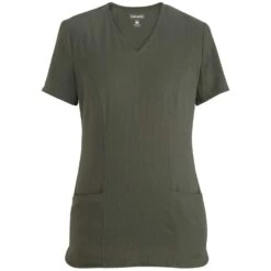 Edwards Ladies' Bengal Stripe Ultra-Stretch V-Neck Short Sleeve Service Tunic