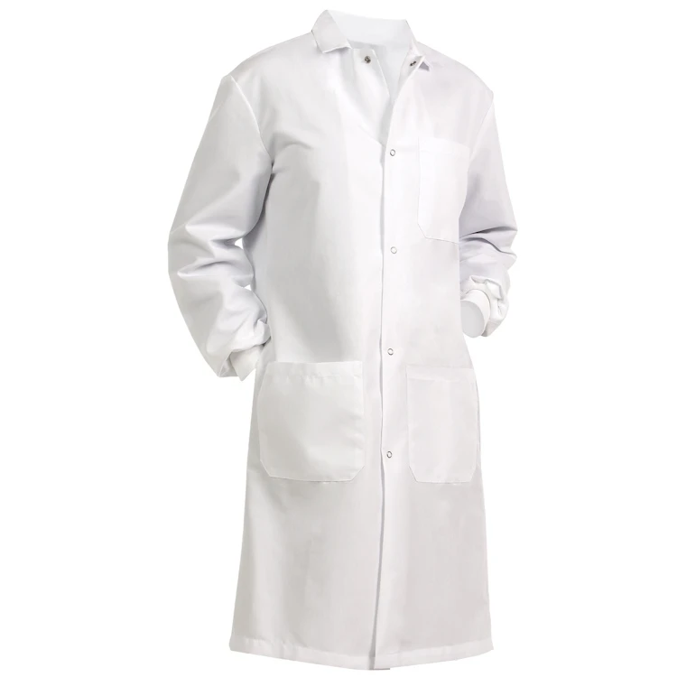 Fashion Seal Unisex Poplin 41" 80/20 Lab Coat - 3 Pocket / Snap Front / Knit Cuffs / Side Pocket Slits / Convertible Collar 3 Fashion Seal Unisex Poplin 41" 80/20 Lab Coat - 3 Pocket / Snap Front / Knit Cuffs / Side Pocket Slits / Convertible Collar