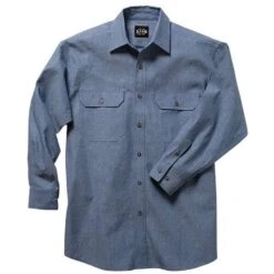 Key Pre-Washed Men's Chambray Work Shirt, Long Sleeve