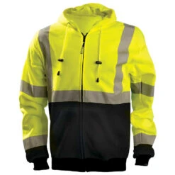 OccuNomix 9 Oz. Black Bottom X-Back Hoodie With Zipper - CSA Z96-15