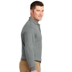 Port Authority® Silk Touch™ Long Sleeve Polo -All Seasons Uniforms Shop PAK500LS@2