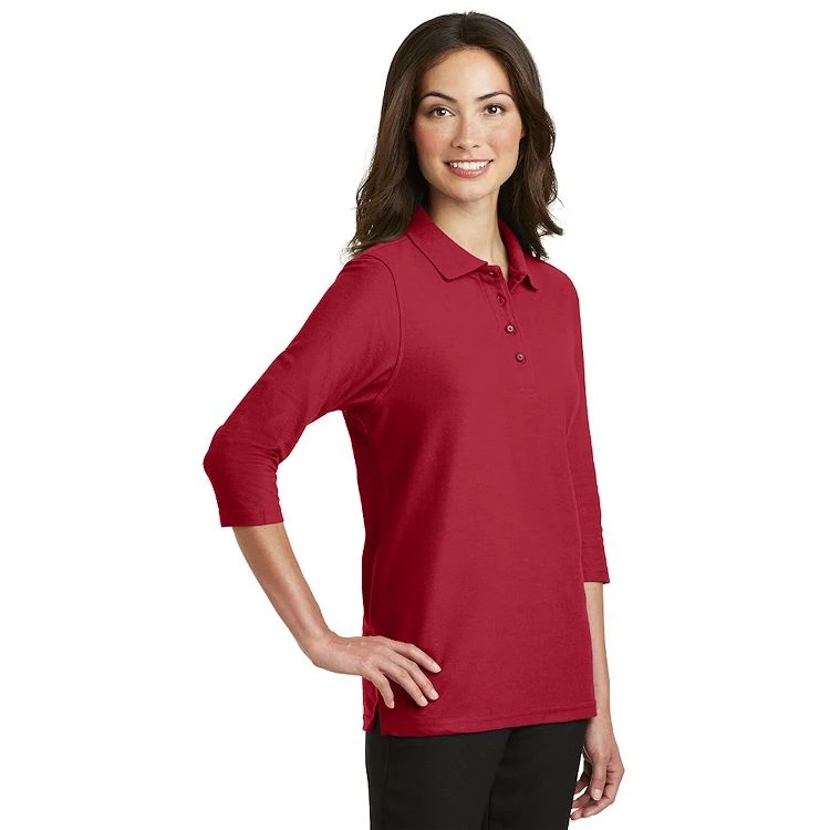Port Authority® Ladies Silk Touch 3/4-Sleeve Polo 5 Port Authority® Ladies Silk Touch 3/4-Sleeve Polo - Image 3