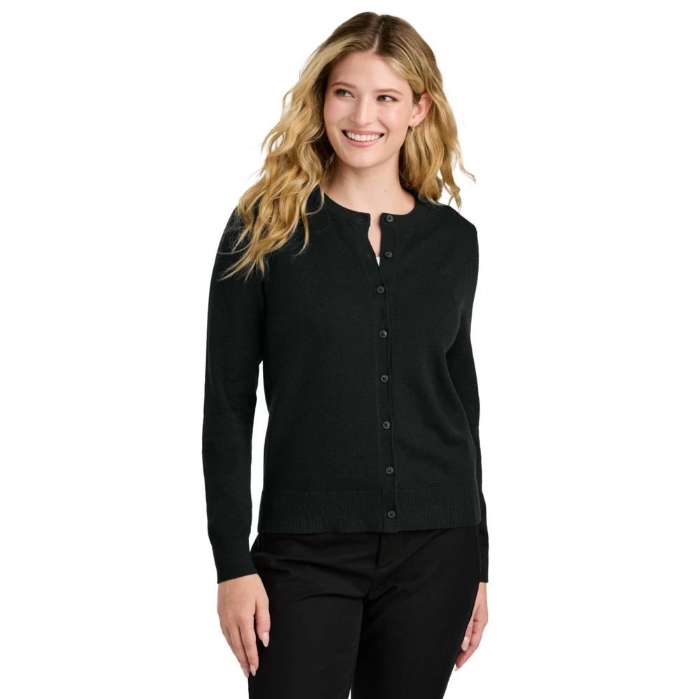 Port Authority Women's Easy Care Crewneck Cardigan Sweater 3 Port Authority Women's Easy Care Crewneck Cardigan Sweater