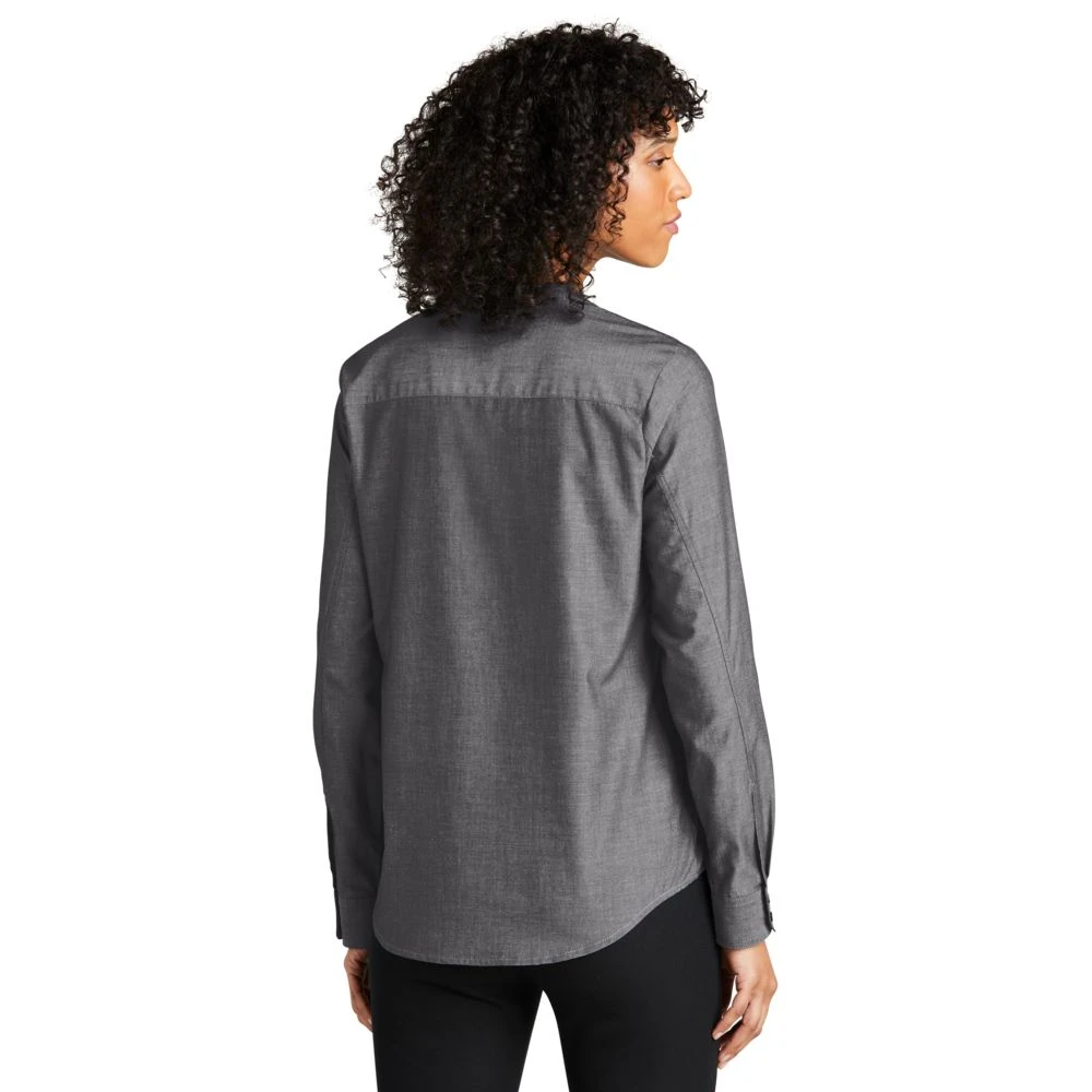 Ladies Long Sleeve Chambray Easy Care Shirt 6 Ladies Long Sleeve Chambray Easy Care Shirt - Image 4
