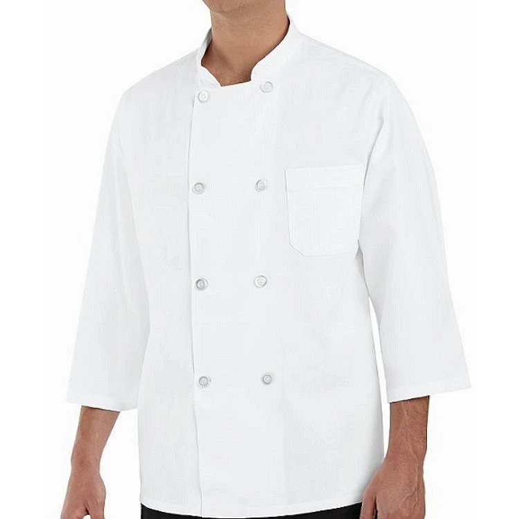 Chef Designs Eight Pearl Button 3/4 Sleeve Chef Coat 3 Chef Designs Eight Pearl Button 3/4 Sleeve Chef Coat