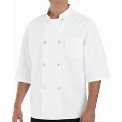 Chef Designs Eight Pearl Button 1/2 Sleeve Chef Coat
