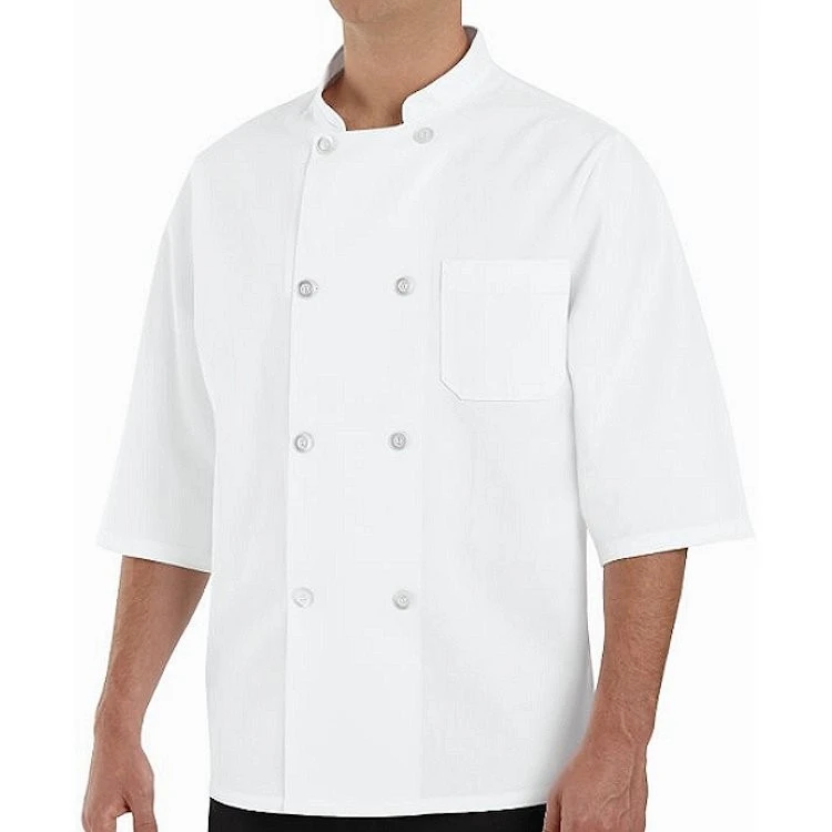 Chef Designs Eight Pearl Button 1/2 Sleeve Chef Coat 3 Chef Designs Eight Pearl Button 1/2 Sleeve Chef Coat