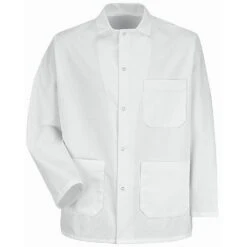 Chef Designs Gripper Front Short Butcher Coat W/Pockets