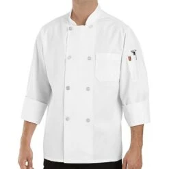 Chef Designs Eight Pearl Button Chef Coat W/Thermometer Pocket