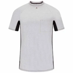 Bulwark Short Sleeve FR Two-Tone Base Layer With Concealed Chest Pocket- Excel FR HRC1