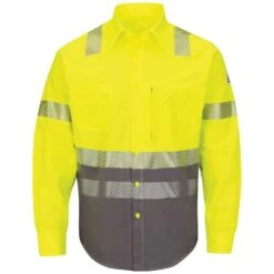 Bulwark Hi-Visibility Color Block Uniform Shirt Excel FR Comfortouch - 7.0 Oz. HRC2