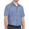 Red Kap Men's Geometric Micro-Check Short Sleeve Work Shirt -All Seasons Uniforms Shop RCSP24G 1