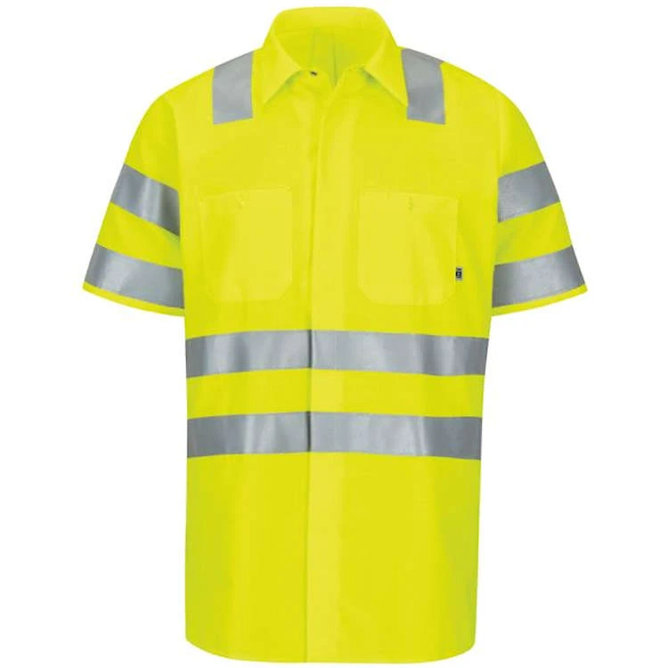 Custom Red Kap Short Sleeve Hi-Visibility Ripstop Work Shirt With Mimix™ + Oilblok, Type R Class 3 3 Custom Red Kap Short Sleeve Hi-Visibility Ripstop Work Shirt With Mimix™ + Oilblok, Type R Class 3
