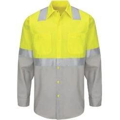 Custom Red Kap Hi-Visibility Colorblock Class 2 Level 2 Long Sleeve RipstopWork Shirt