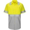 Red Kap Hi-Visibility Colorblock Class 2 Level 2 Short Sleeve Ripstop Work Shirt