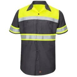 Custom Red Kap Hi-Vis Ripstop Work Short Sleeve Shirt -Type O Class 1