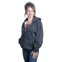 Snap 'n' Wear Thermal Lined Hooded Sweatshirt With Zipper Front - Imported