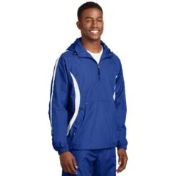 Sport-Tek® Colorblock Raglan Anorak -All Seasons Uniforms Shop STJST63@3