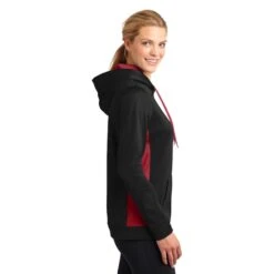 Sport-Tek® Ladies' Sport-Wick® Fleece Colorblock Hooded Pullover 8 Sport-Tek® Ladies' Sport-Wick® Fleece Colorblock Hooded Pullover -All Seasons Uniforms Shop STLST235@2 1
