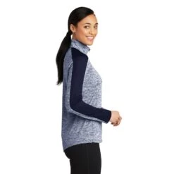 Sport-Tek® Ladies' PosiCharge® Electric Heather Colorblock 1/4-Zip Pullover -All Seasons Uniforms Shop STLST397@2