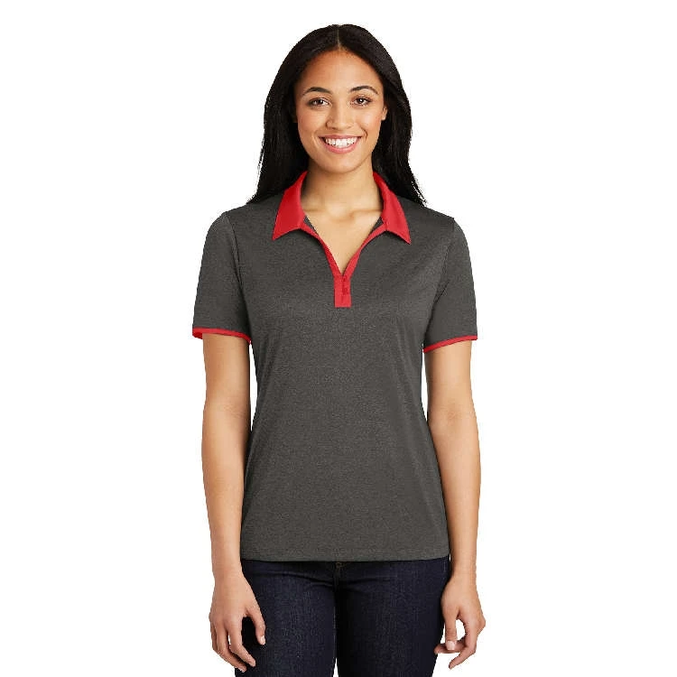 Sport-Tek® Ladies' Heather Contender™ Contrast Polo 3 Sport-Tek® Ladies' Heather Contender™ Contrast Polo
