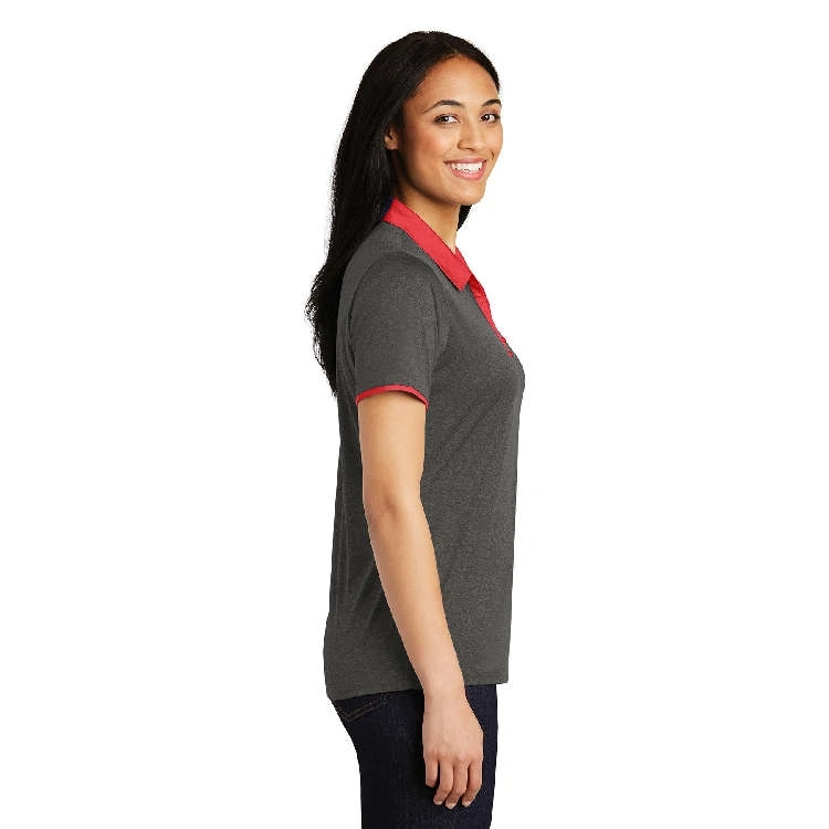 Sport-Tek® Ladies' Heather Contender™ Contrast Polo 5 Sport-Tek® Ladies' Heather Contender™ Contrast Polo - Image 3
