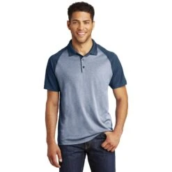 Sport-Tek® PosiCharge® RacerMesh® Raglan Heather Block Polo