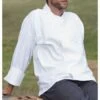 Uncommon Threads Barbados 12 Cloth Covered Button Fine Twill Chef Coat -All Seasons Uniforms Shop UT0481