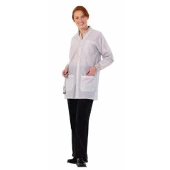 Worklon ESD V-Neck Collar Lab Jacket W/Anti-Stat Knit Cuffs - Work-Stat